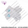 Masonic Craft White Gloves With Light Blue Square And Compass Motif (M, L, Xl)