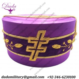 33rd Degree Scottish Rite Purple Cap Bullion Hand Embroidery