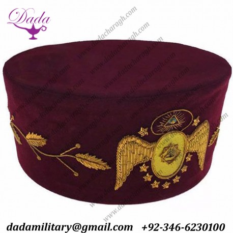 95th Degree Scottish Rite Hand Embroidered Masonic Cap