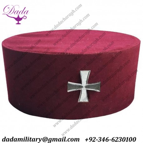 Masonic Knight Templar KT Cap, Hat with Cross