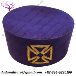Masonic Knight Templar Purple Grand Prior Cap Hat Crown