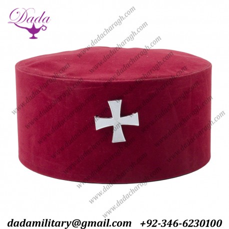 Masonic Knights Templar Cap with Badge KT Hat Masons Regalia freemason