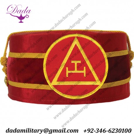 Royal Arch Masonic Triple Tau Cap Red