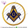 Masonic White & Yellow Embroidered Patch MP-4-WHT