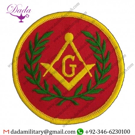 Masonic with Wreath Embroidered Emblem Patch (MP-3)