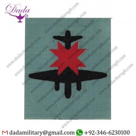 8th Anti-aircraft Division (Black Plane, Red Star On Light Blue Square) Woven Formation Arm Badge