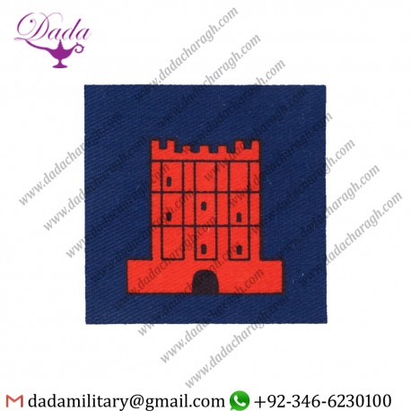 8th Infantry Brigade Red Castle On Blue Printed  Formation Arm Badge