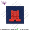 8th Infantry Brigade Red Castle On Blue Printed  Formation Arm Badge