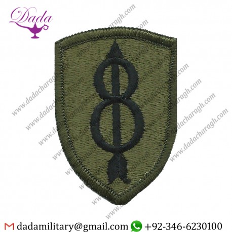 8th Infantry Division Subdued Embroidered Us Army Shoulder Sleeve