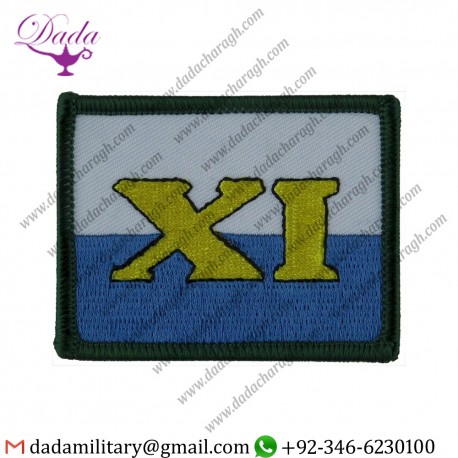 11 (Arrc) Signal Brigade Xi On White  Blue Embroidered  Formation Arm Badge