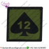 12 Mechanized Brigade - 12 On Ace Of Spades On Olive Square Embroidered  Formation Arm Badge