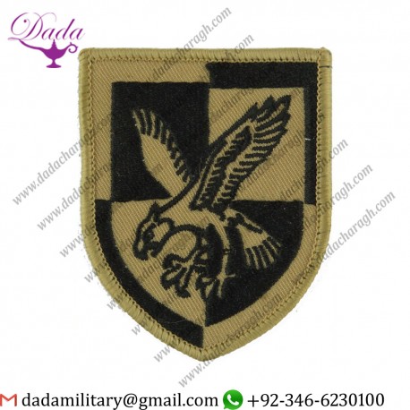 16 Air Assault Brigade - Eagle On Quartered Shield Black On Sand Desert Embroidered  Formation Arm Badge