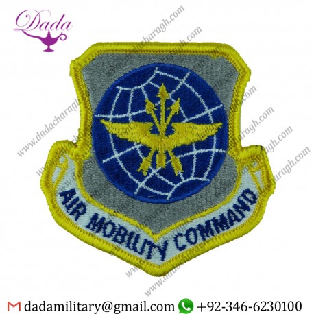 Air Mobility Command - USAF Color - On Velcro Embroidered United States Air Force