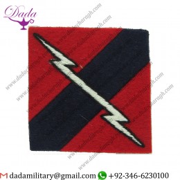 33rd Anti-aircraft Brigade (Lightning On Red  Blue Red Square) Embroidered Formation Arm Badge