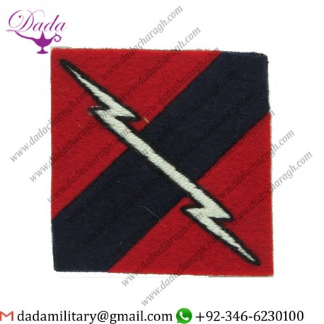 33rd Anti-aircraft Brigade (Lightning On Red  Blue Red Square) Embroidered Formation Arm Badge