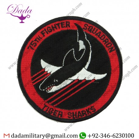 75th Fighter Squadron - USAF (Tiger Sharks) Colour Embroidered United States Air Force