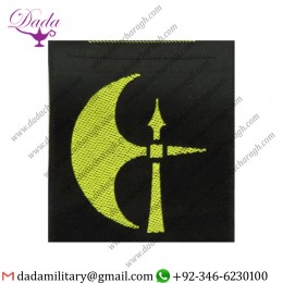 78th Division Yellow Halberd On Black Square  Formation Arm Badge