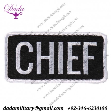 Chief, Iron-On  Saw-On High Thread Embroidered Rayon Patch