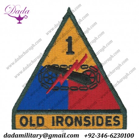 Armored Division 'old Ironsides' Color Embroidered Us Army Shoulder Sleeve