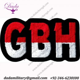 Charged GBH Red And White Logo Embroidered Iron On Or Sew On Patch