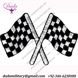 Checkered Racing Flags  Embroidered Iron On Or Sew On Patch