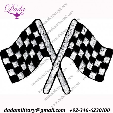 Checkered Racing Flags  Embroidered Iron On Or Sew On Patch