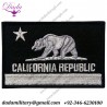 California Tactical Embroidered Applique Fastener Hook & loop Patch White & Black