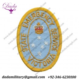 Australia Victoria State Emergency Service Arm-badge Queen's Crown. Embroidered Fire