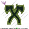Crossed Axes Pioneer - Light Infantry Green On Maize Small Embroidered Army cloth trade badge