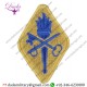QUARTERMASTER CENTER AND SCHOOL BLUE ON SAND EMBROIDERED US ARMY SHOULDER SLEEVE