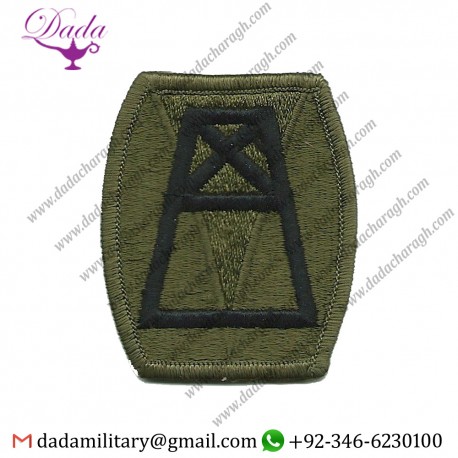 QUATERMASTER COMMAND SUBDUED EMBROIDERED US ARMY SHOULDER SLEEVE