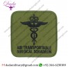 RAF 612 SQUADRON AIR TRANSPORTABLE SURGICAL SQUADRON BLACK ON OLIVE QUEEN'S CROWN. EMBROIDERED AIR FORCE BADGE