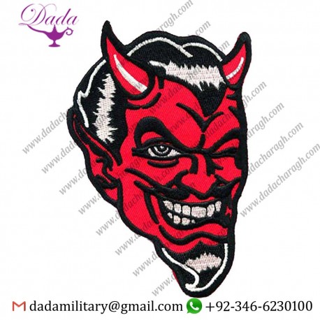 Red Devil Bestickter Aufnäher – Satanic Design, 12,7 X 7,6 Cm, Zum Aufbügeln Oder Annähen