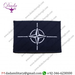 NATO BADGE TRF, ARMY MTP MILITARY BLUE PATCH, NORTH ATLANTIC TREATY, HOOK & LOOP