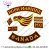 NEWEST ROCK MACHINE EMBROIDERY PATCHES IN RED FOR BIKER VEST ROCK MOTORCYCLE MC