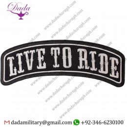 LIVE TO RIDE EMBROIDERED PATCH ROCKER JACKET VEST BIKER SEW ON PATCH