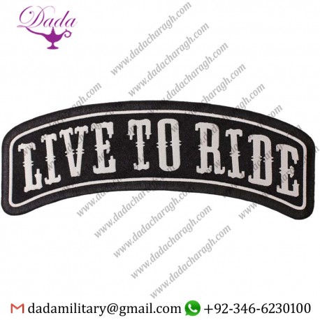 LIVE TO RIDE EMBROIDERED PATCH ROCKER JACKET VEST BIKER SEW ON PATCH