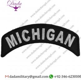 MICHIGAN PATCH - 4X1.75 INCH. EMBROIDERED IRON ON PATCH