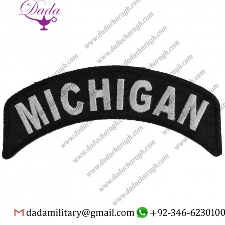 MICHIGAN PATCH - 4X1.75 INCH. EMBROIDERED IRON ON PATCH