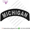 MICHIGAN PATCH - 4X1.75 INCH. EMBROIDERED IRON ON PATCH