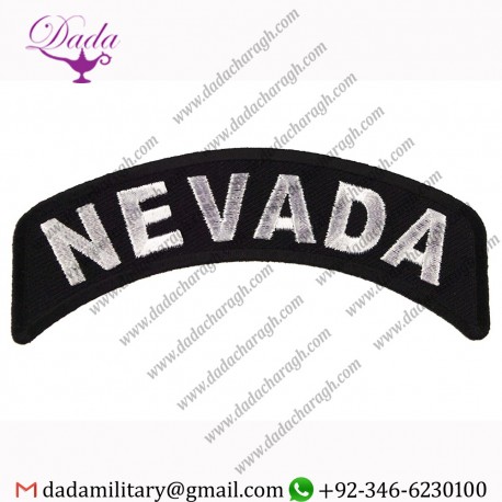 NEVADA STATE ROCKER IRON OR SEW ON EMBROIDERED SHOULDER PATCH