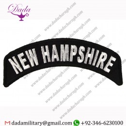 NEW HAMPSHIRE STATE ROCKER IRON OR SEW ON EMBROIDERED SHOULDER PATCH