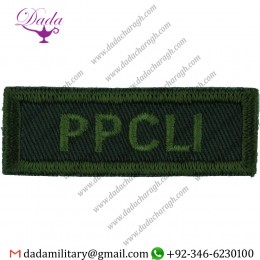 PPCLI (PRINCESS PATRICIA'S CANADIAN LIGHT INFANTRY) GREEN ON OLIVE EMBROIDERED NON-BRITISH ARMY SHOULDER TITLE