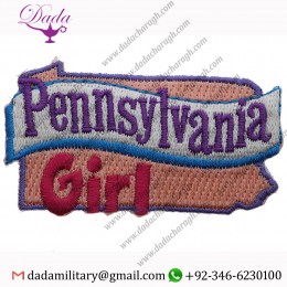 PENNSYLVANIA GIRL 2.5 INCH SMALL IRON ON PATCH