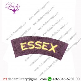 PATCH- ESSEX REGIMENT TITLE PATCH , CLOTH BADGE