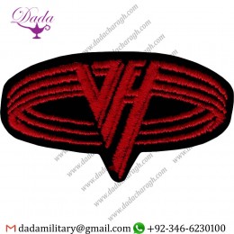VAN HALEN - BLACK & RED VH LOGO - EMBROIDERED IRON ON OR SEW ON PATCH