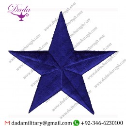 SOLID BLUE STAR- EMBROIDERED IRON ON OR SEW ON PATCH