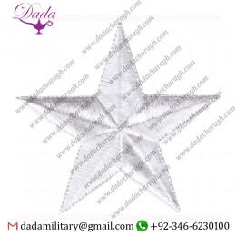 SOLID WHITE STAR - EMBROIDERED IRON ON OR SEW ON PATCH
