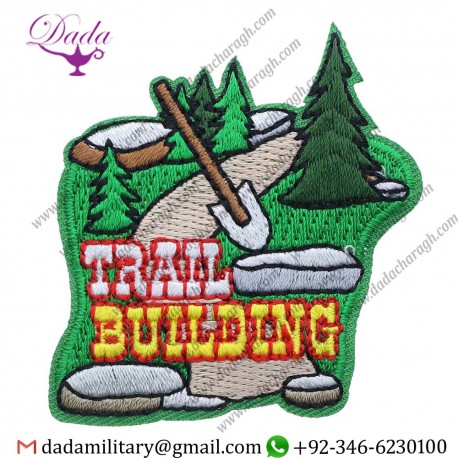 TRAIL BUILDING 2 INCH SMALL IRON ON PATCH