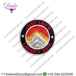 Unisex Ladakh 2017 Embroidered Polyester Patch for Adorning Jeans, Hats, Bags, Jackets and Shirts (Red, 7.8 L x 7.8 W cm)